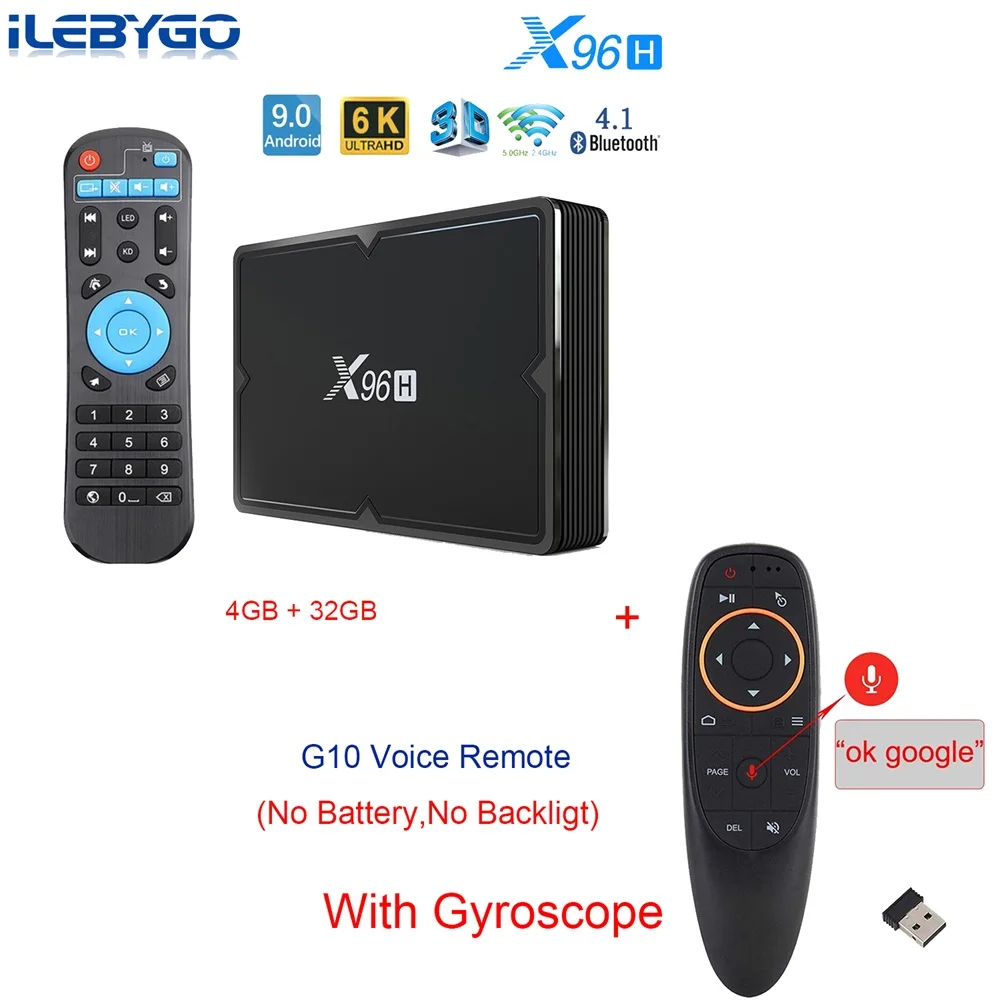 X96H Android 9,0 smart tv box, 4 Гб оперативной памяти, 32 Гб встроенной памяти, Bluetooth 4,1 2,4g/5g Wi-Fi hdmi в IPTV Set-Top box с 3 портами(стандарт порт 2G/16G медиаплеер PK X96 - Цвет: 4GB 32GB G10
