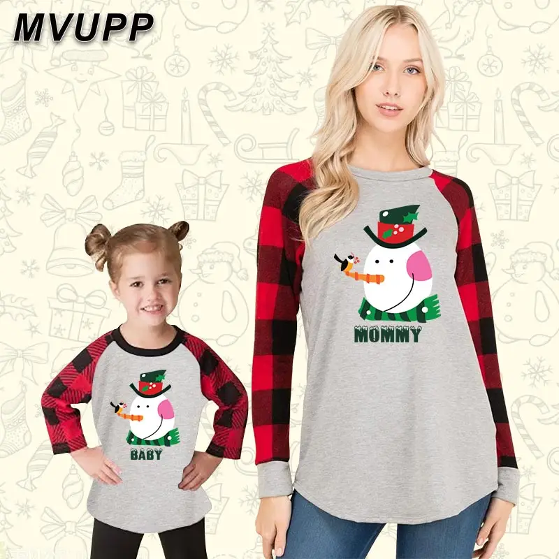 Одинаковые комплекты для семьи клетчатая хлопковая одежда мамы и дочки меня