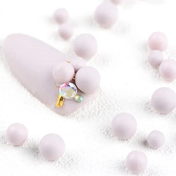 30pcs Colorful Seashell Pearl Nail Rhinestone Matte Bead Matte Resin Rubber Ball Multi-size 3D Manicure Nail Art Decoration - Цвет: 5