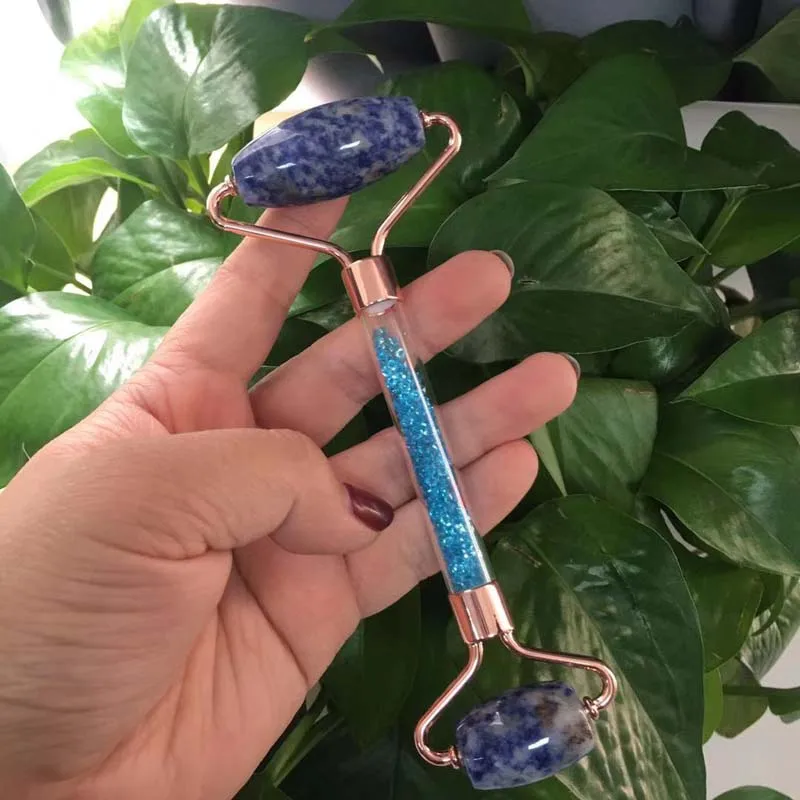 Массажер для лица в форме двойной головы кальдалитовый кристалл кварц