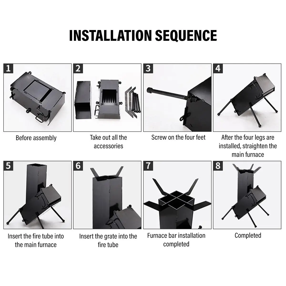 

Folding Camping Rocket Stove Portable Wood Alcohol Picnic Charcoal Burner Bracket Outdoor Picnic Hiking Camping Stove Wood Stove