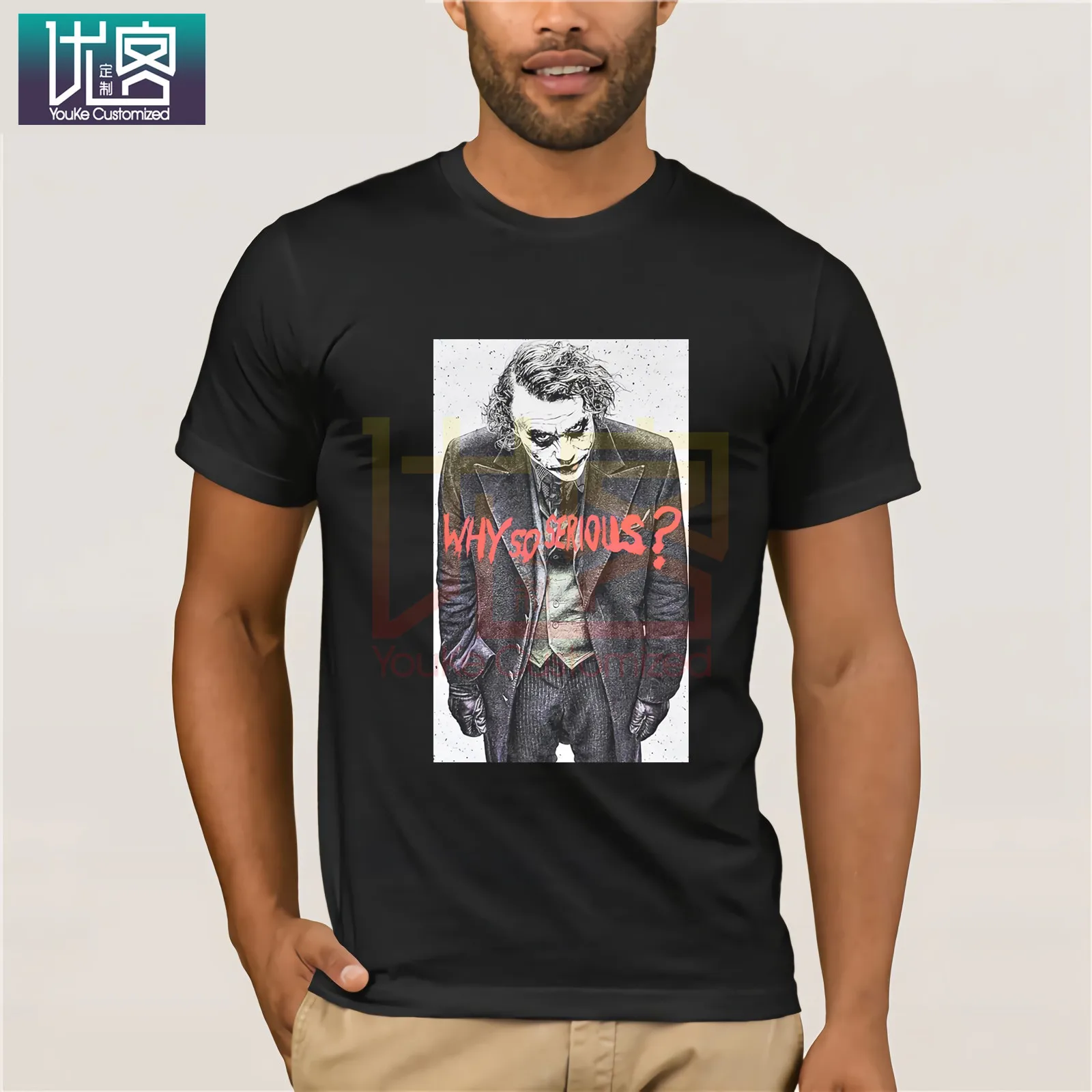 Джокер Футболка Бэтмен Мужская WHY SO SERIOUS логотип PRIMARK хлопковая футболка подарок
