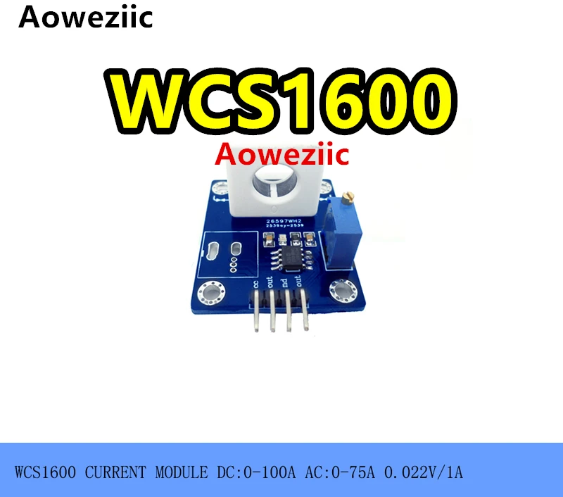 

1PCS WCS1600 for overcurrent detection and short circuit detection With Analog and digital signals Current Rang:0-100A 0.02V/1A