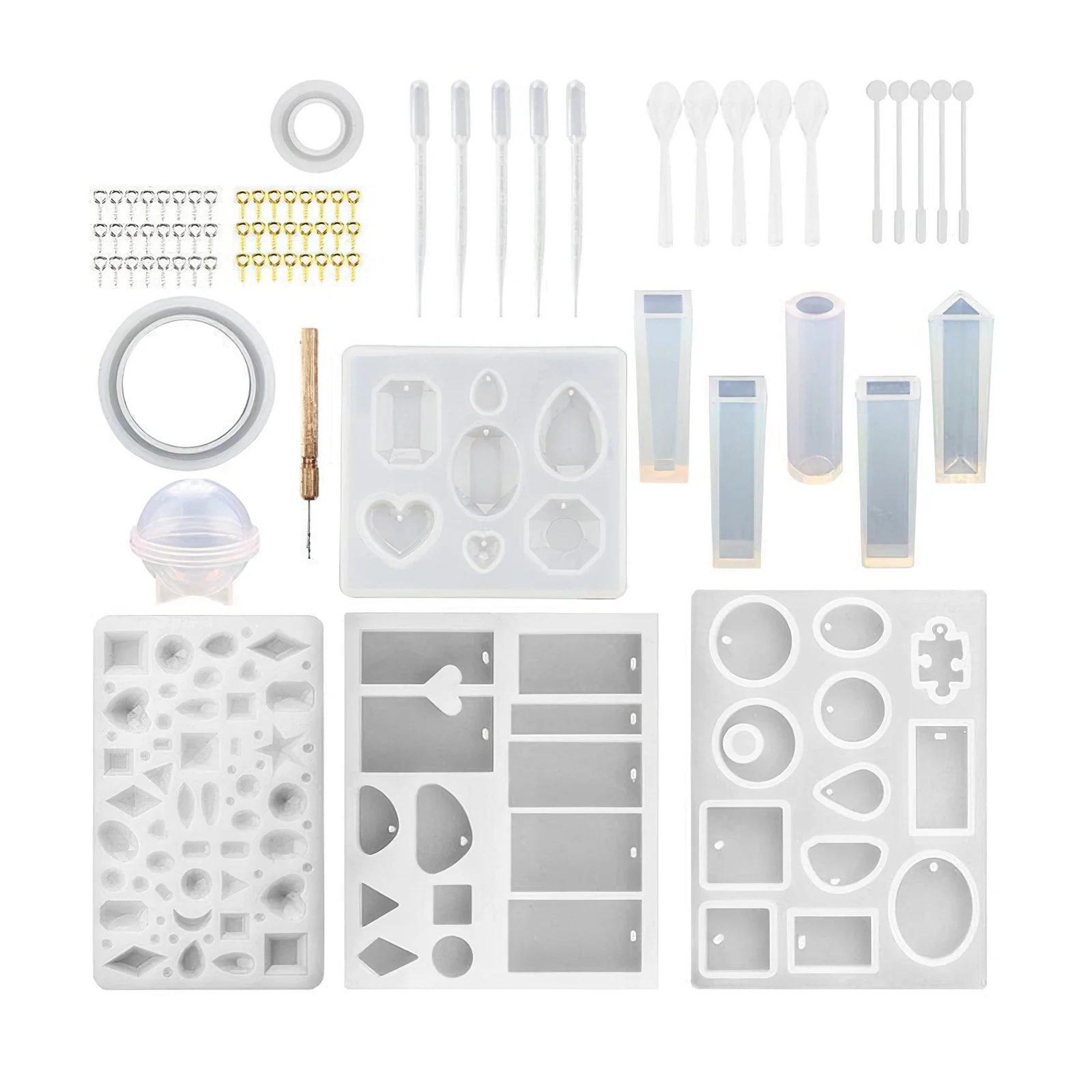 

159Pcs Silicone Epoxy Resin Molds Set Mixed Style Jewelry Casting Molds DIY Pendant Jewelry Making Finding Accessories Supplies