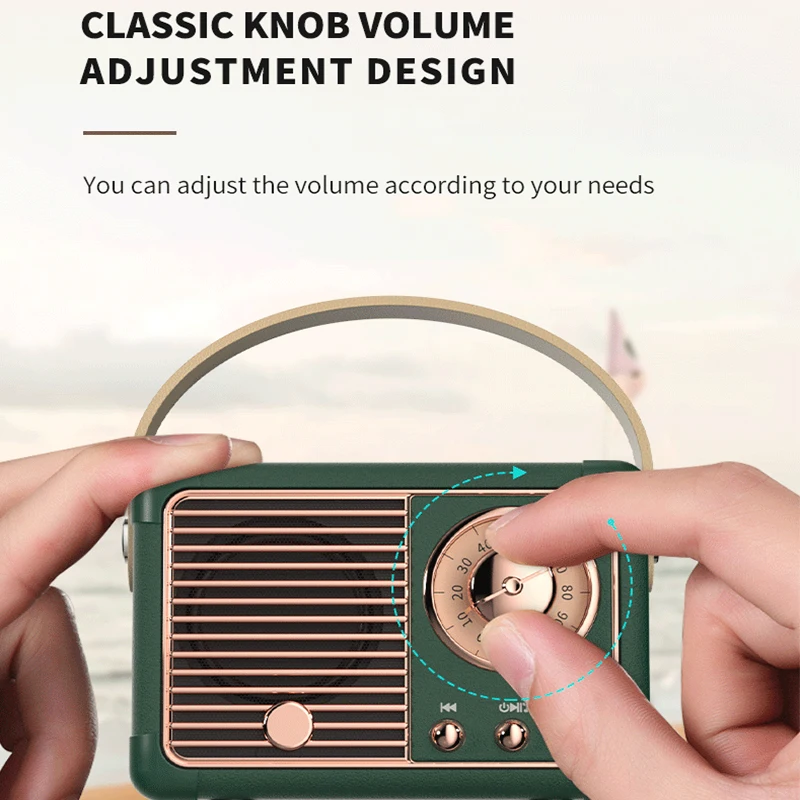 Retro Bluetooth Speaker H2 Classical FM Radio Receiver Portable Decoration Mini Speakers Travel Music Player | Электроника