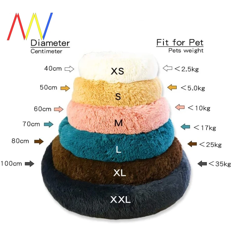 

Dog Bed Cat Comfortable Donut Cuddler Round Dog Kennel Ultra Soft Washable Cat Cushion Bed Winter Warm Sofa Bed for Large Dogs