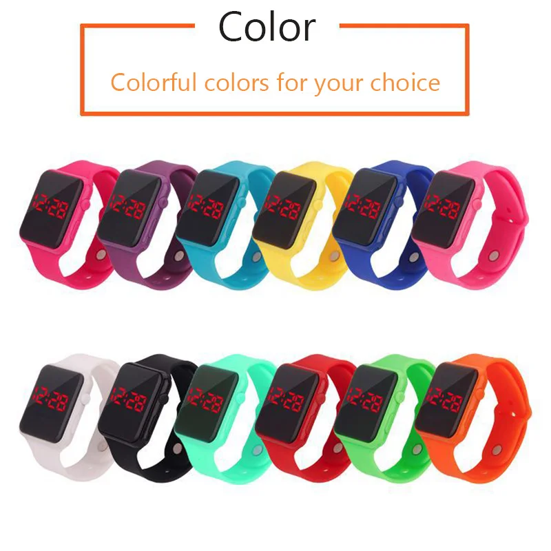 

Children Watch Fashion Sport Colorful LED Electronic Watch Student Women's Watches Cute Clock Digital Wristwatch for Girls Boys