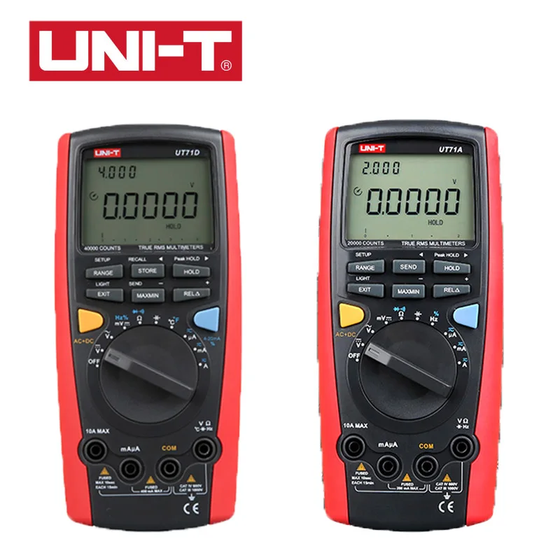 UNI-T UT71E UT71A интеллектуальный цифровой мультиметр Емкость тестер температуры с 4-20 мА Измерение тока и уникальный AC+ D