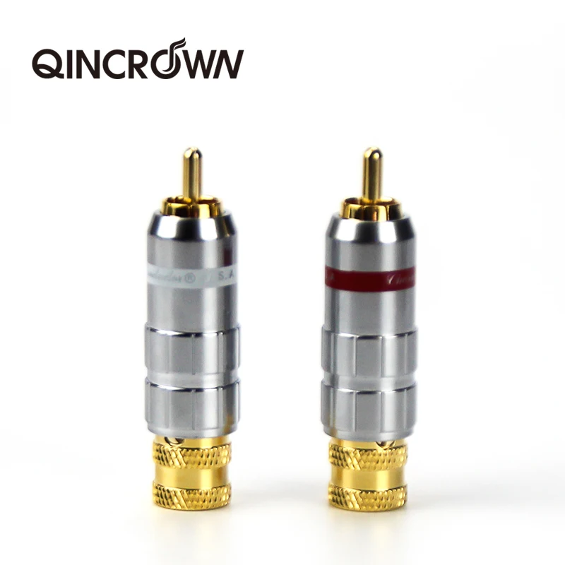Позолоченный RCA разъем CMC для звуковой линии лотоса 9 мм DIY сигнальной