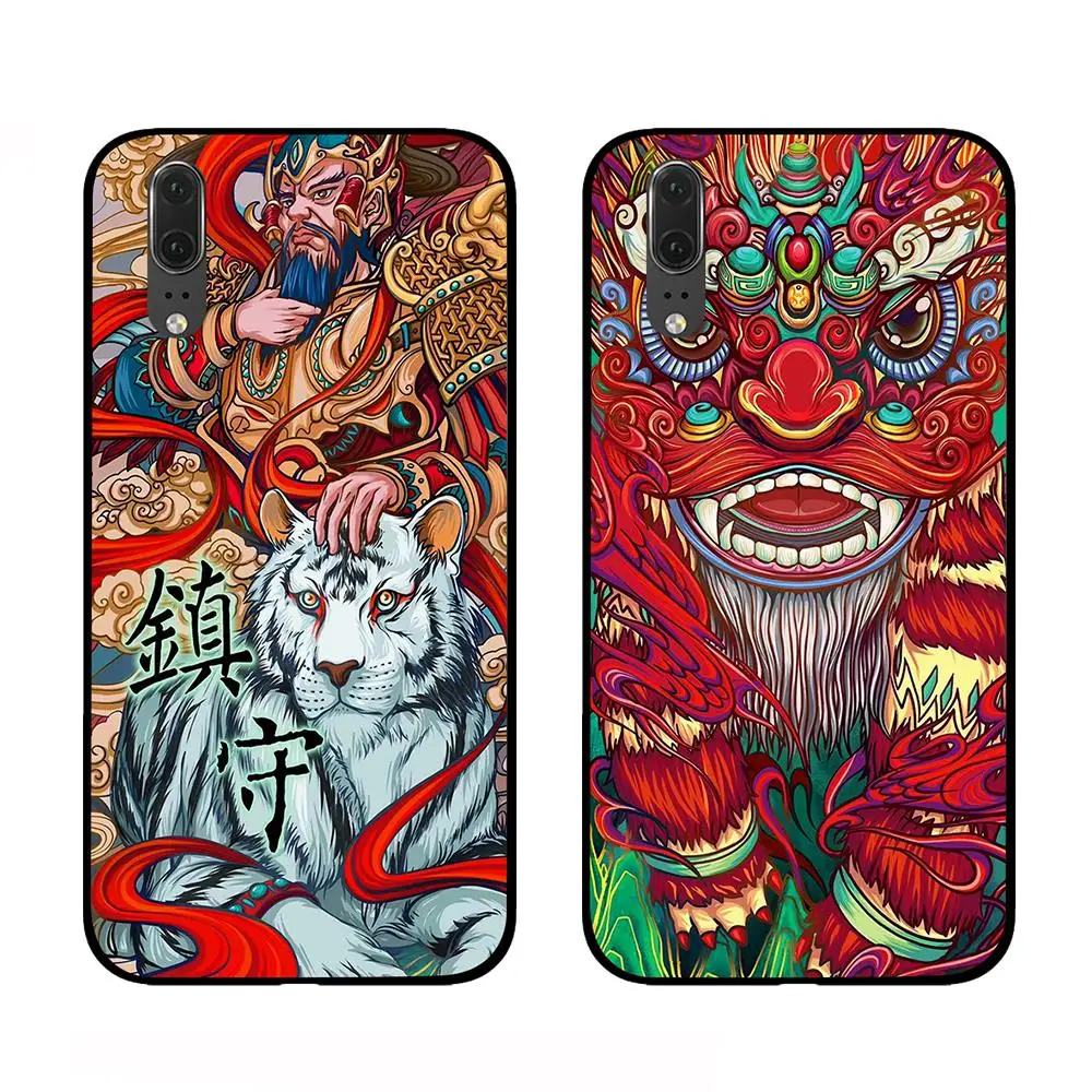 Китайские новогодние картины для Huawei Honor V9 V10 8 9 10 8X 5A 7A 5X Play Lite TPU чехлы телефонов |