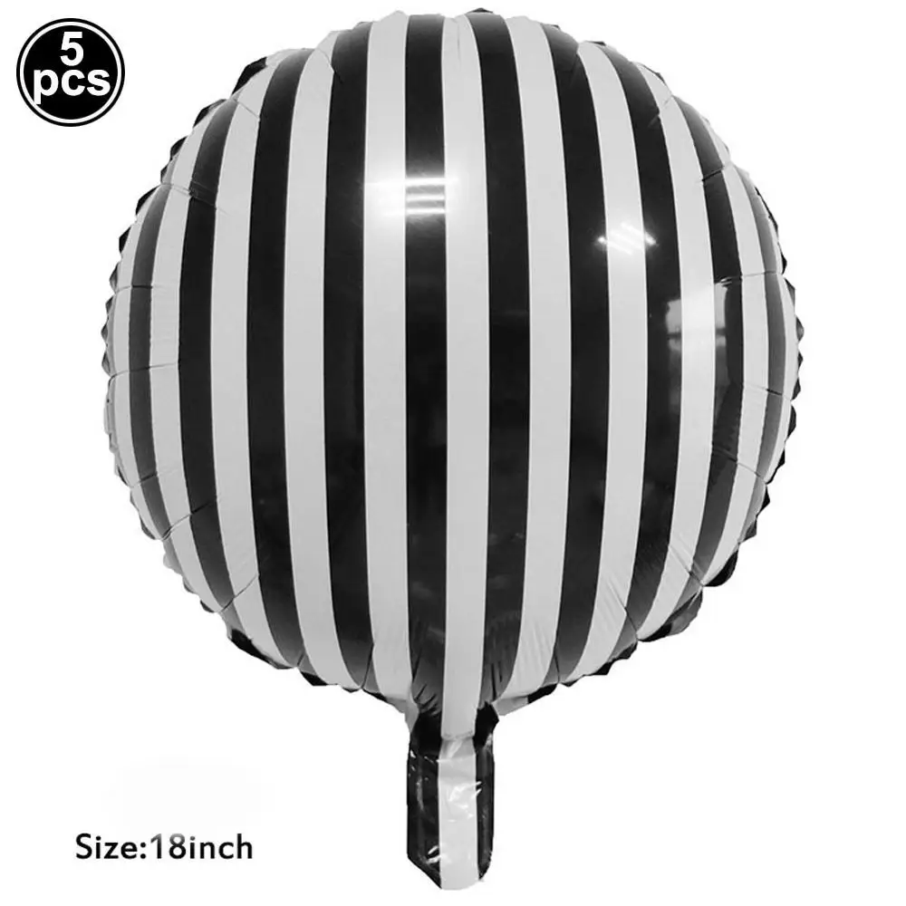 5 шт. 18 дюймов черно-белая полосатая клетчатая фольга Balonnen для детей день рождения