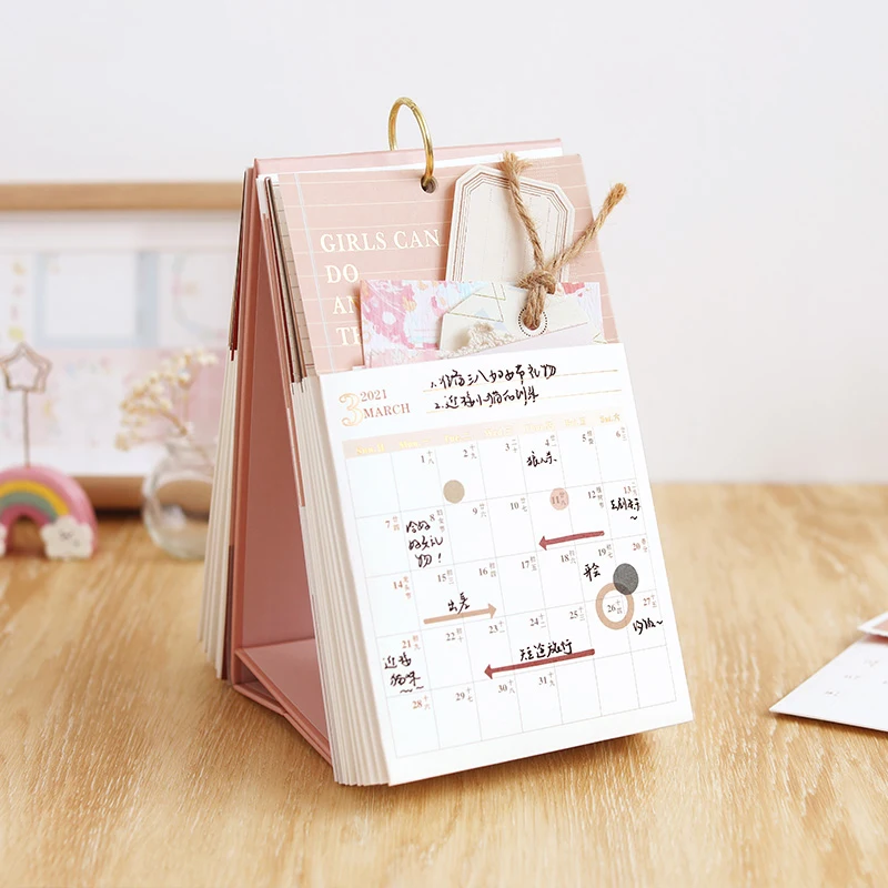Креативный Настольный календарь с карманами мечты 2021 художественный памятка на