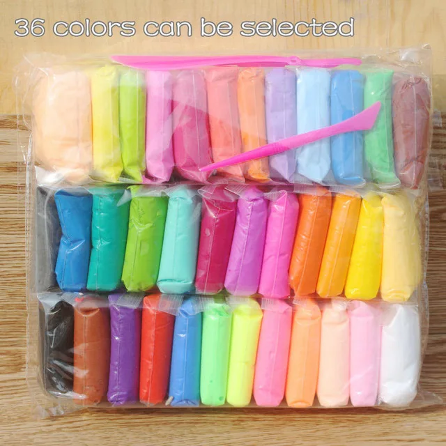 

36colors/set soft blue Clay Air dry Clay Polymer clay tools 2019 new Playdough Modelling Light DIY Learning kids toys Plasticine