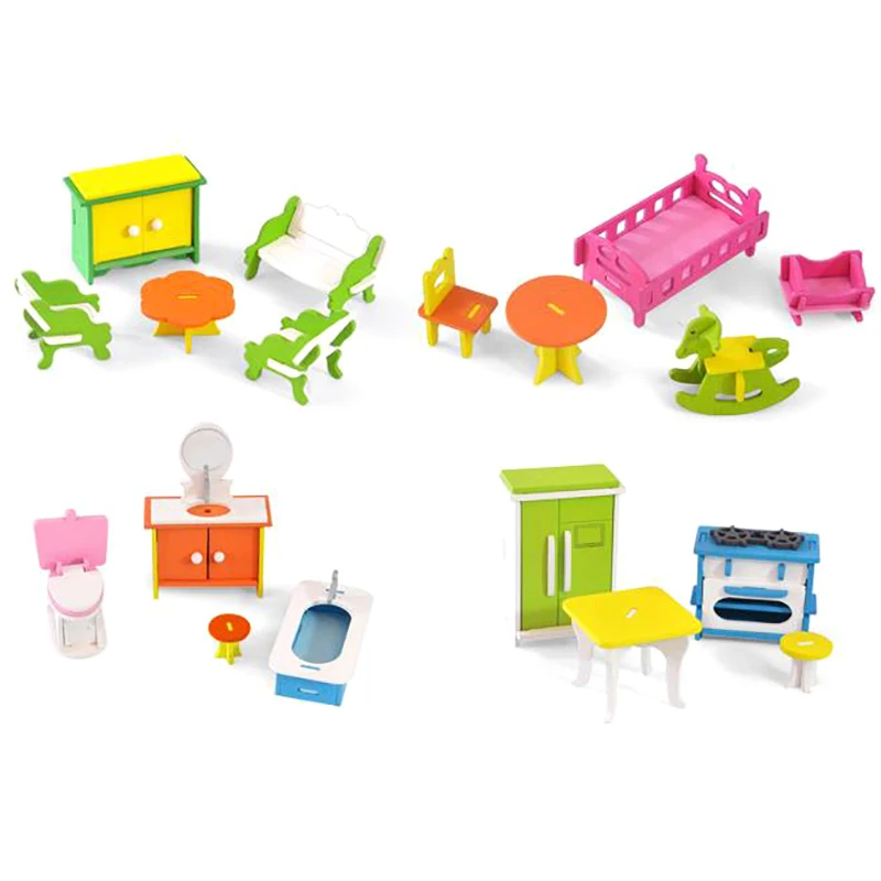 

1:12 Dollhouse Decor Miniature Furniture Wooden Bathroom Bedroom Restaurant