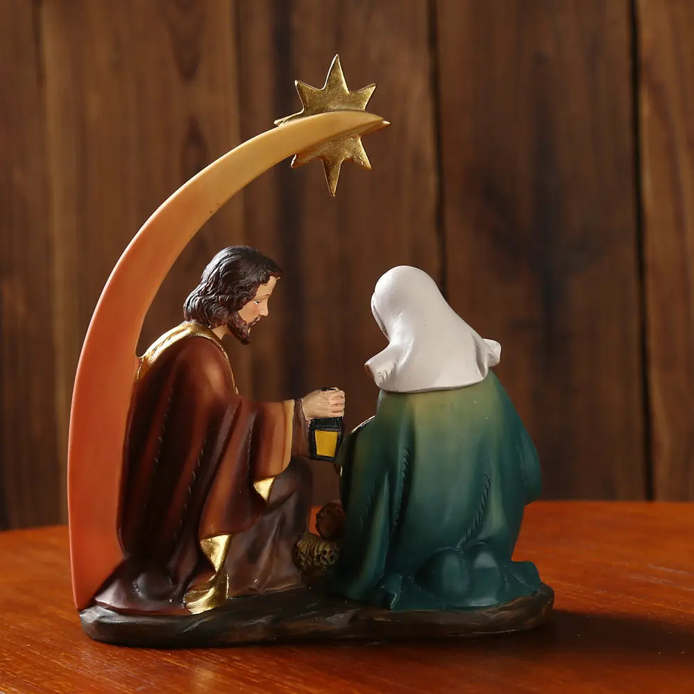 

Holy Family Status Resin Sculptures Home Decoration Church Figurine Gift Xmas Display Decor Ornament