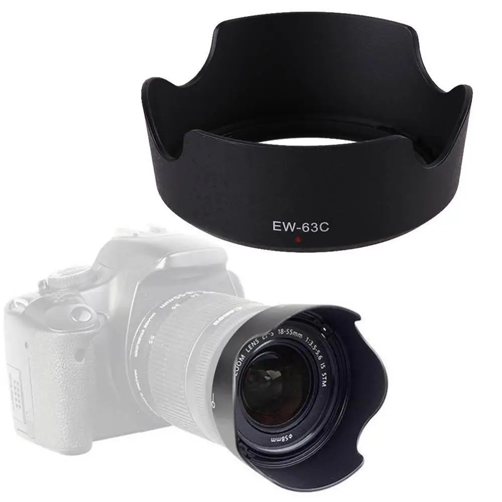 1 шт. Черный Abs бленда 8 мм Камера кожух линзы Protetor Ew 63c EW-63C EW63C для Canon EF-S фирменнй переходник для объектива Canon 18-55 мм f/3,5-5,6 is STM