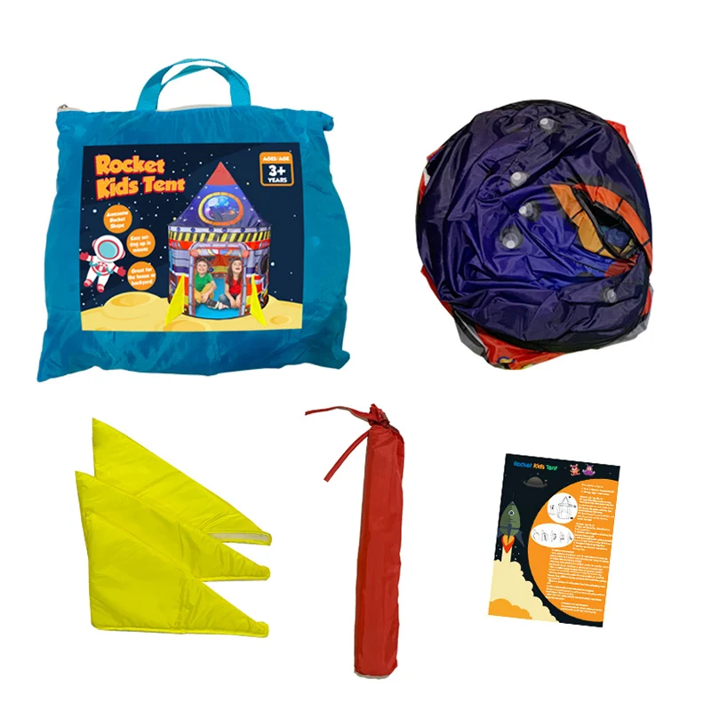 

Children's Tent Rocket Kids Play Toy Teepee Tent Foldable Playhouse Fantasy starry sky Game House For Children