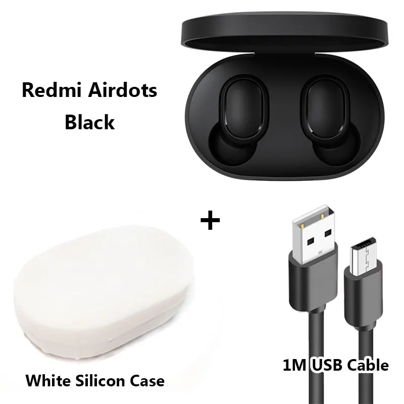 Add Cable White Case Xiaomi Redmi Airdots беспроводные Bluetooth наушники стерео TWS с микрофоном Handsfree AI управление Bluetooth 5,0 гарнитура Bass Eeadphones - Цвет: Add Cable White Case