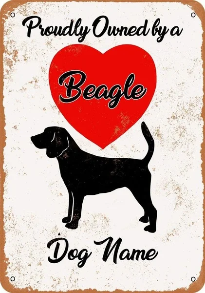 

Жестяная вывеска Beagle в виде собаки, настенное украшение, винтажная алюминиевая металлическая вывеска в стиле ретро, железная живопись, винт...