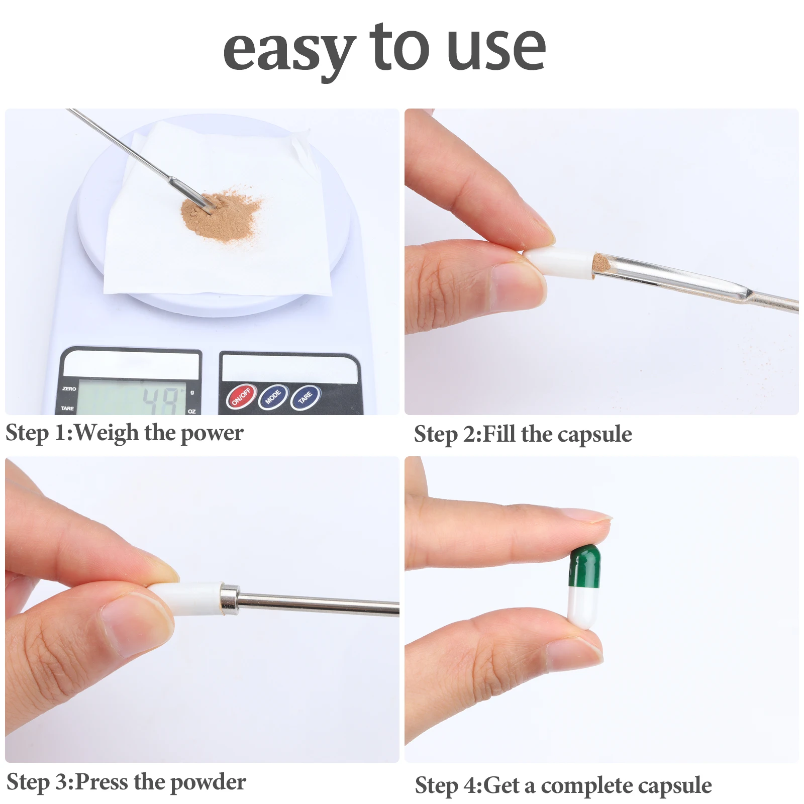 

Capsule Filling Micro Spoon Spatula for Capsule Filling at Milligram Scale Sizes