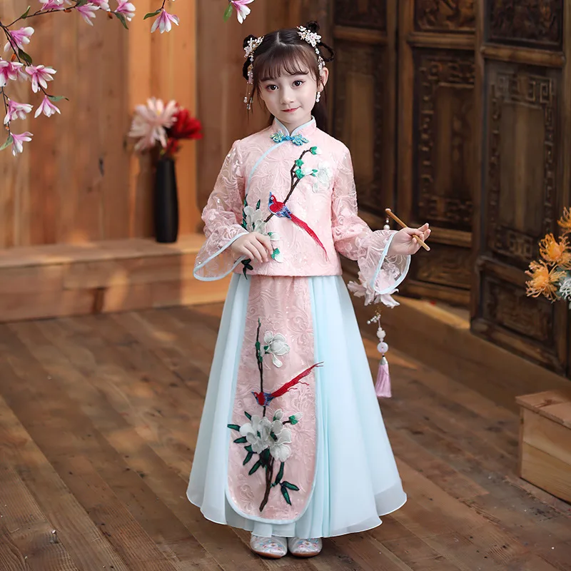 Girls Hanfu Super Fairy Dress For Children Little Girl Chinese Style Tang Baby Clothes Spring And Summer ханьфу |