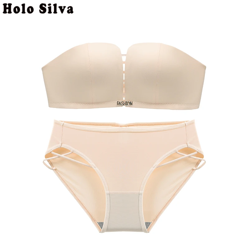 Женский бесшовный комплект с невидимым бюстгальтером без косточек удобный