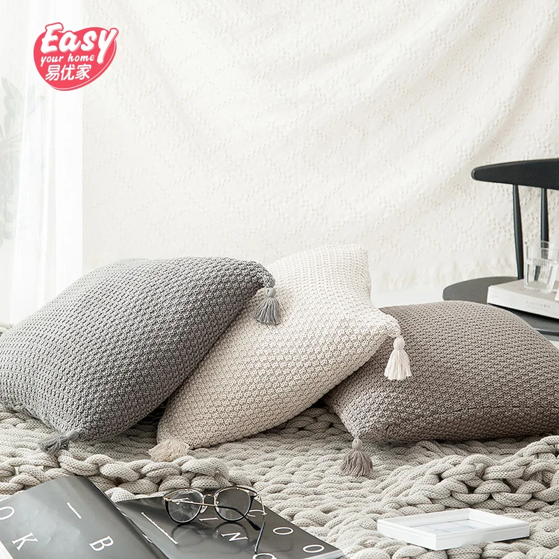 Хлопковая трикотажная Подушка Чехол 45*45 см Мягкая вязаная наволочка для подушки