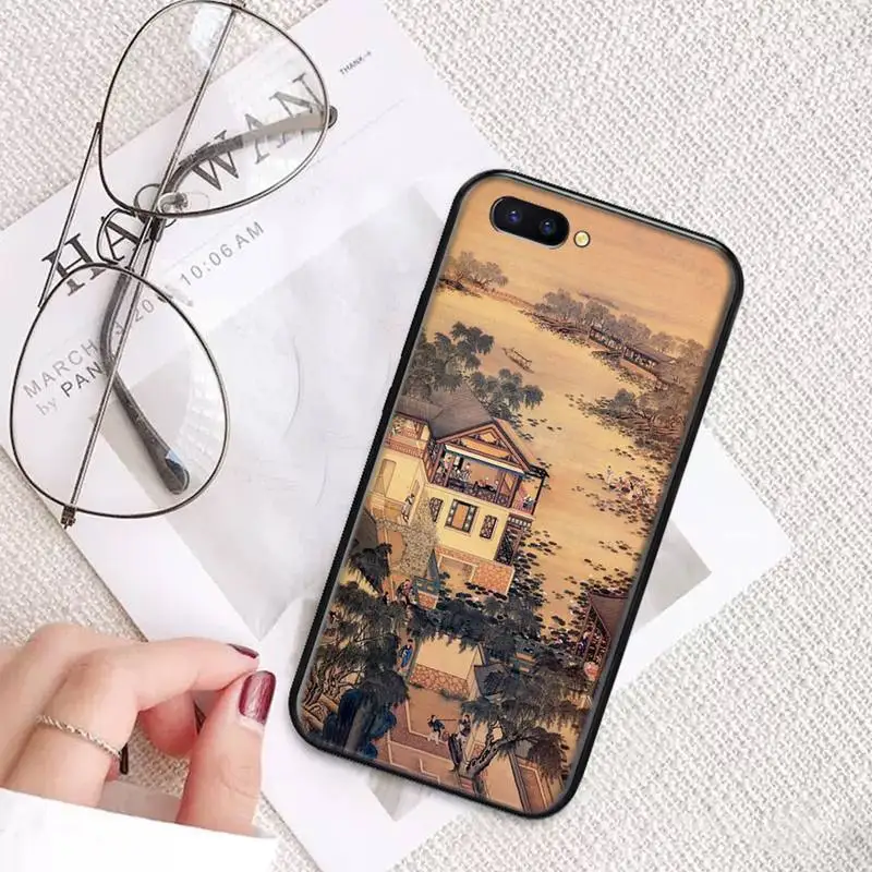 

Art chinese style illustration retro Phone Case For OPPO A ax 3 5 3 37 57 59 37 73 75 83 71 2018 11 1k s PRO cover funda coque
