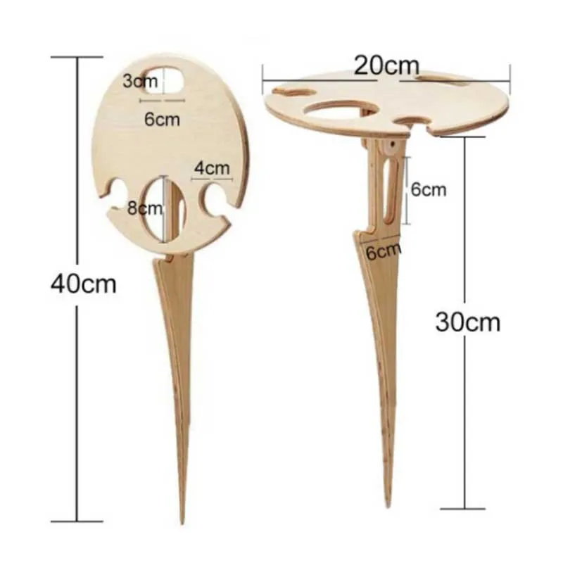 

Outdoor Wine Table Mini Wooden Round Portable Foldable Desktop Easy Carry Desk Furniture Party Travel Picnic Folding Low Tables