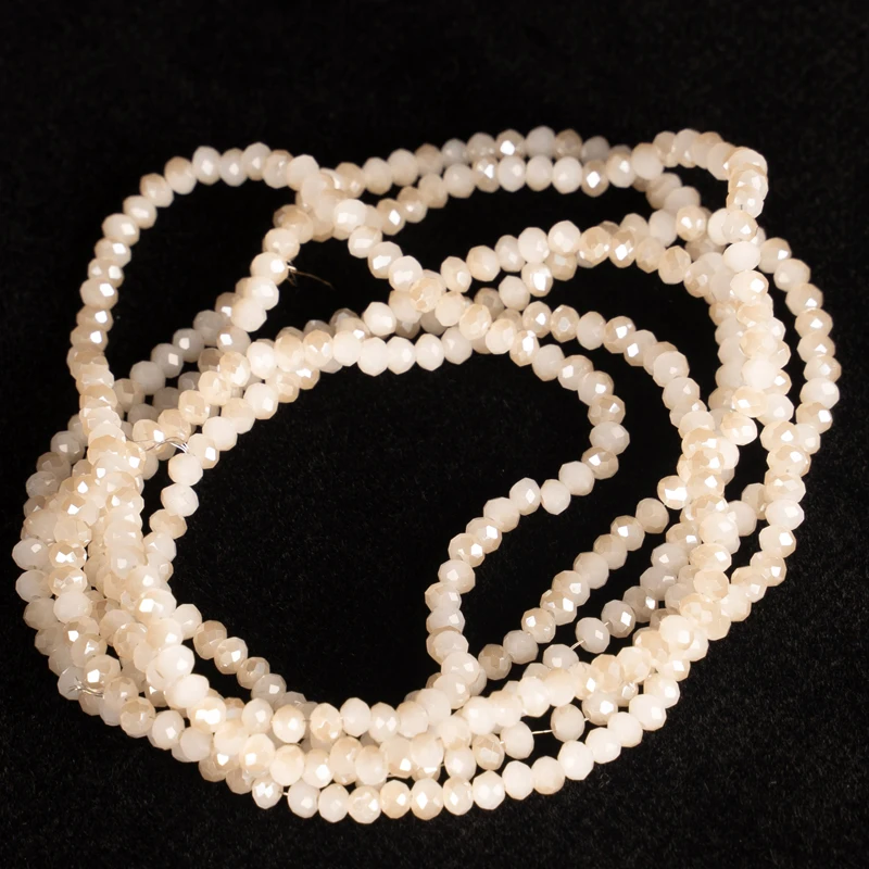 White 2x3mm 140pcs Rondelle Austrian Faceted Glass Beads Round Bulk Spacer for DIY Bracelet Necklace Jewellery Making | Украшения и