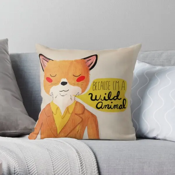

Because I'M A Wild Animal Printing Throw Pillow Cover Wedding Waist Sofa Throw Fashion Decor Hotel Home Pillows not include