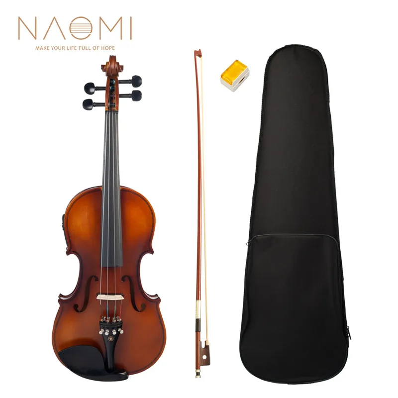 

NAOMI Matte Violin 4/4 Acoustic Violin EQ Electric Violin Fiddle Kit Musical Instruments With Bow Case Bridge Musical Gift Train