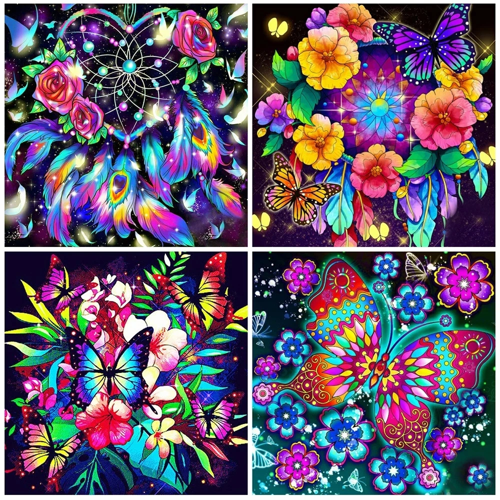 

Набор для алмазной вышивки 5D "сделай сам", мозаика в виде бабочки, Новое поступление, алмазная живопись, цветок, вышивка крестиком, Ловец, сно...