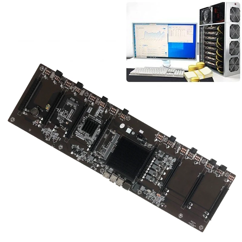 Материнская плата HM65 для майнинга 8xpcie 16X слот графической карты DDR3 памяти