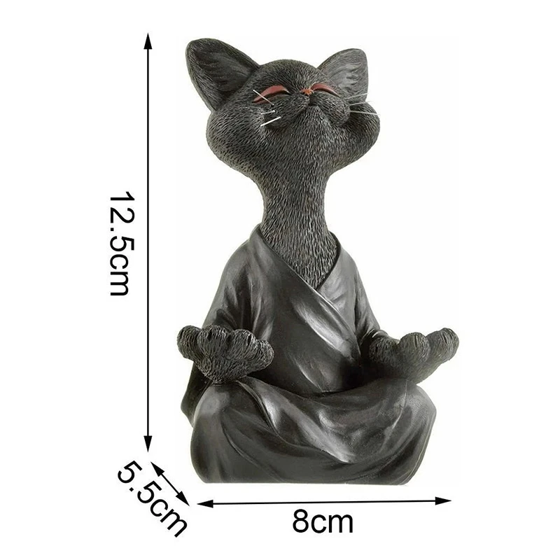 Whimsical Buddha Cat Meditating Yoga Pose Figurines Home Decor Art Sculptures Desktop Decoration Ornament | Дом и сад