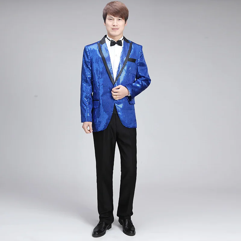 Man sequins suit costume party costumes dress man jackets singer singing dance clothes | Мужская одежда