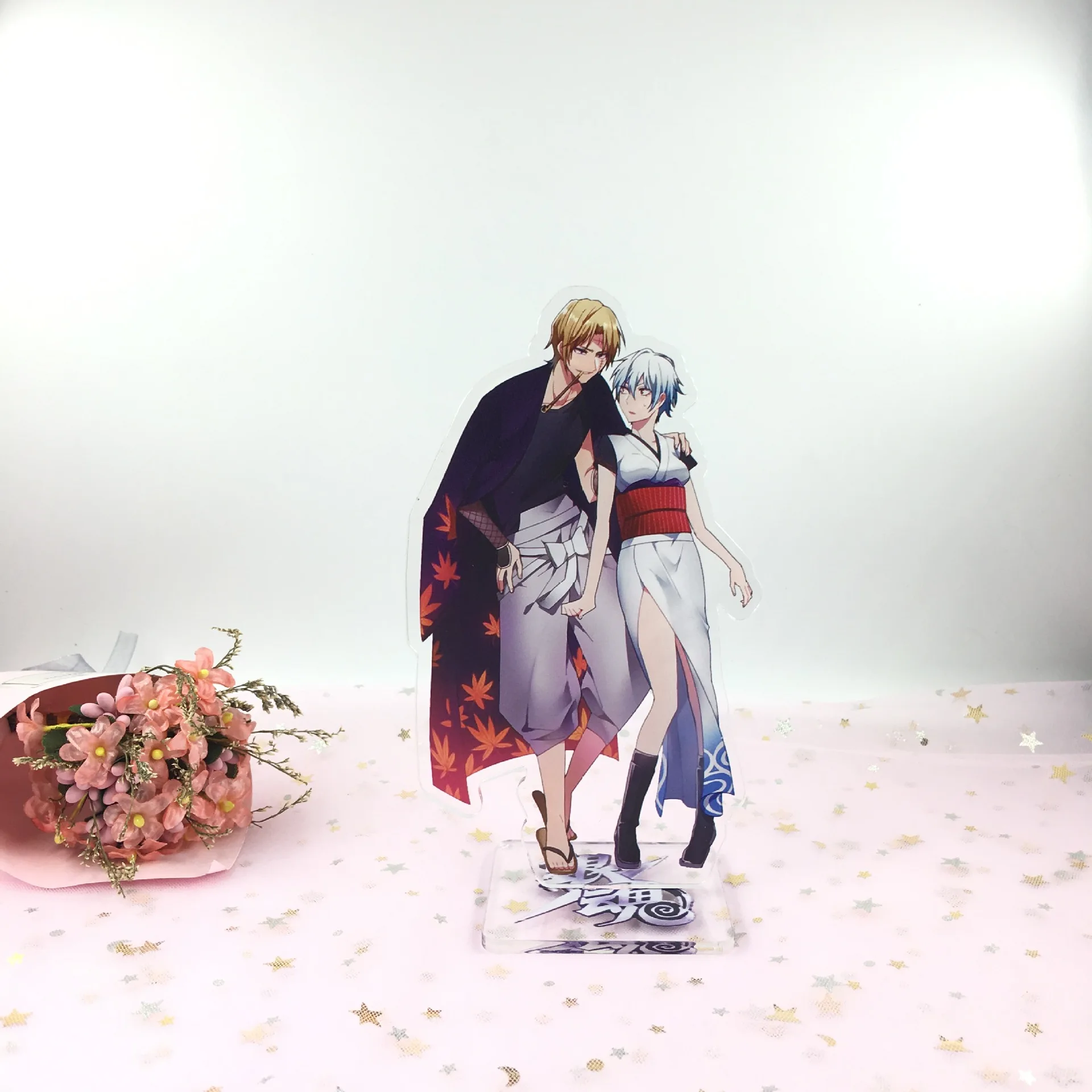 1 Аниме Gintama брелок Sakata Gintoki Shimura Shinpachi Kagura Sadaharu Милый Забавный мультяшный акриловый брелок подвеска ювелирный подарок - Цвет: 1