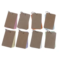 1pc multi colors binder ring easy flip flash card kraft paper study cards blank pages bookmark diy greeting cardindex card