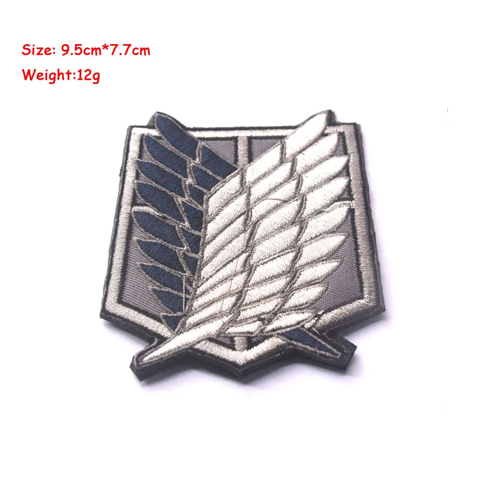 

Anime Attack On Titan Cosplay Armband Wings Of Liberty Label Backpack Badges Survey Corps Logo Stick Armbands Embroidery