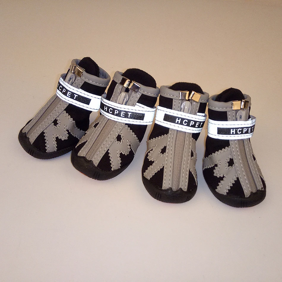 4 шт./компл. Pet обувь Светоотражающие Водонепроницаемый собаки Теплые сапожки