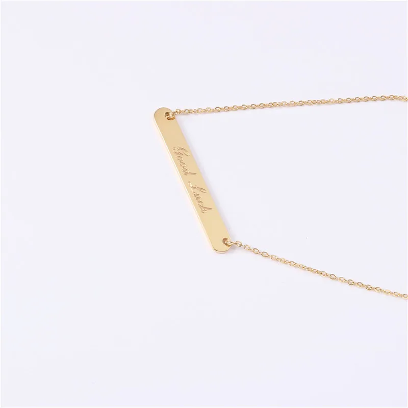 

High End Stainless Steel Jewelry Good Luck Bar Pendant Necklace For Women