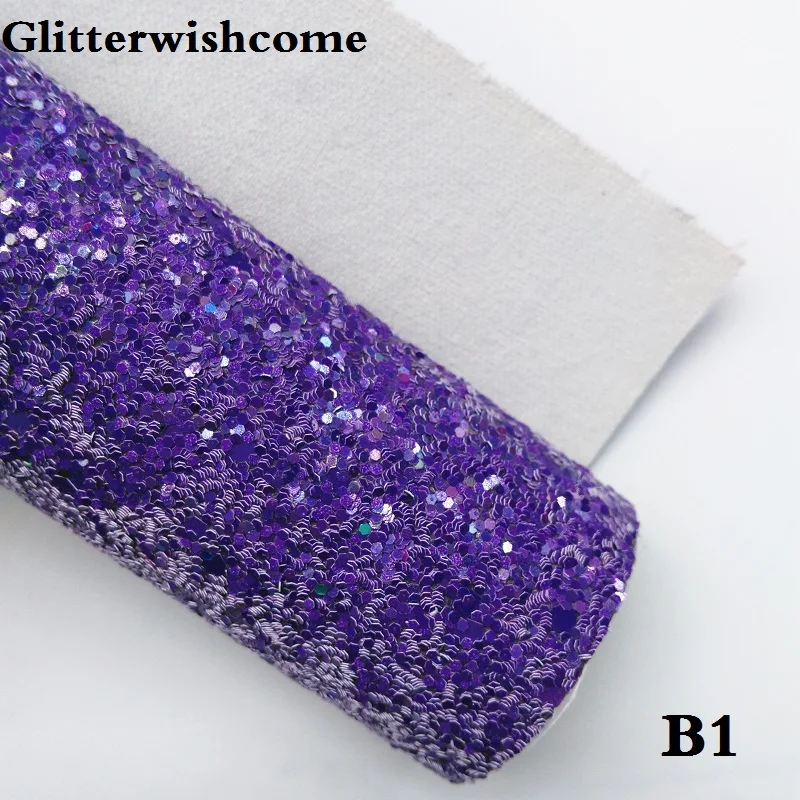 Glitterwishcome 21X29 см A4 размер искусственная кожа ткань, блестящая ткань, Vinil Para Lazos плотная блестящая ткань для бантов, GM034A - Цвет: B1