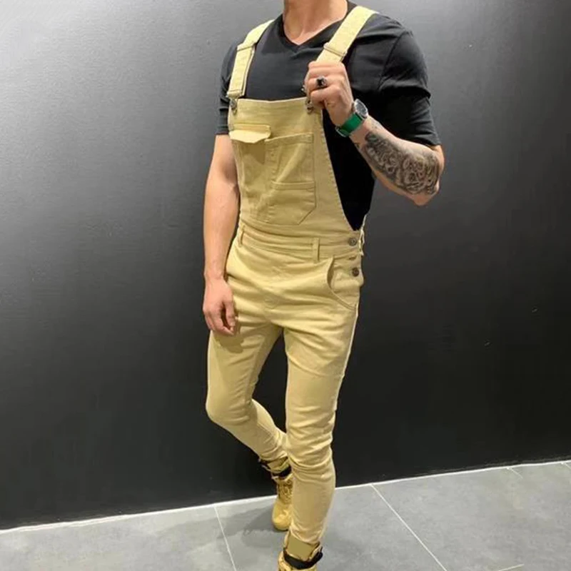 

GAOKE UK Mens Fashion Denim Dungaree Bib Overalls Jumpsuits Moto Biker Jeans Pants Trousers 2020 New