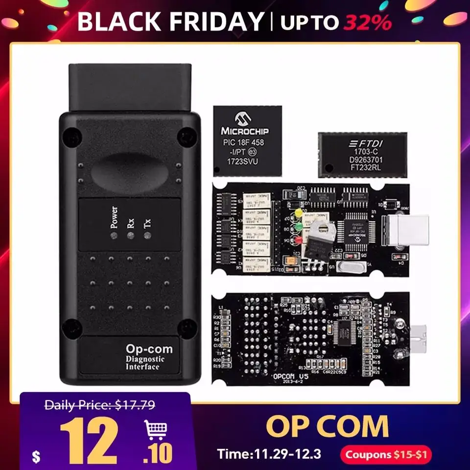 Профессиональный OPCOM Opel OP-COM 1,99 интерфейс с PIC18F458 FTDI 1,99 OPCOM Opel диагностический сканер OP COM OBD2 сканер