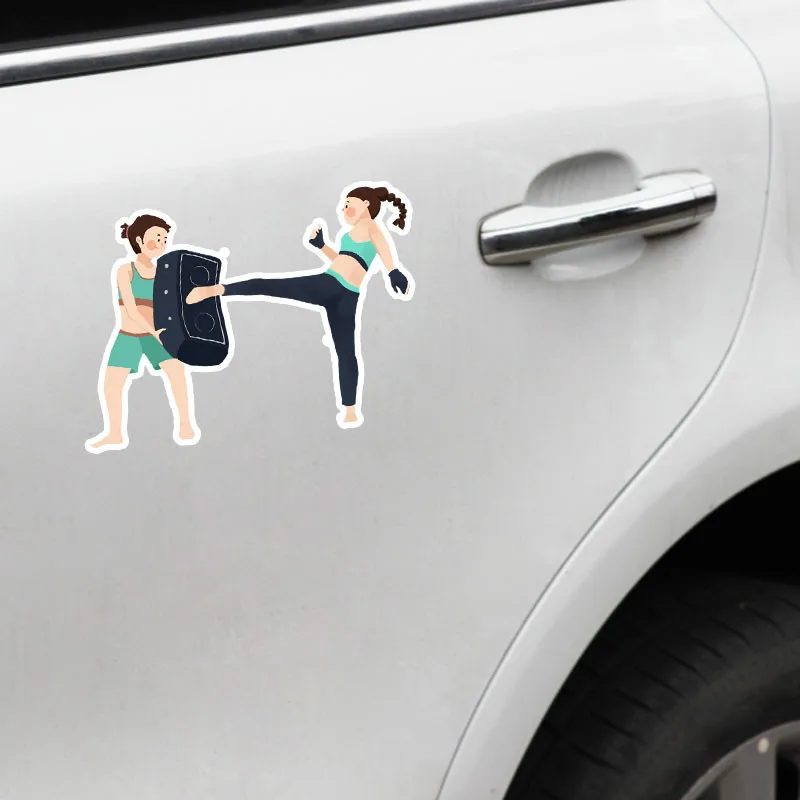 EBdecal Cartoon Lovely Girl Sport Taekwondo For Auto Car/Bumper/Window/Wall Decal Sticker Decals DIY Decor CT10622 | Автомобили и