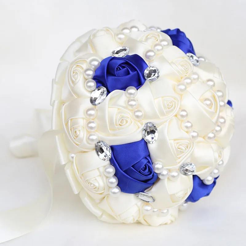 Свадебные букеты с жемчугом и кристаллами цвета слоновой кости королевские