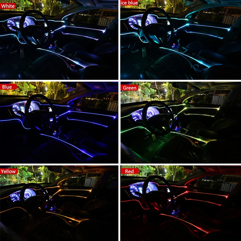 Новый звук активный EL неоновый провод полосы света RGB светодиодный Автомобильный