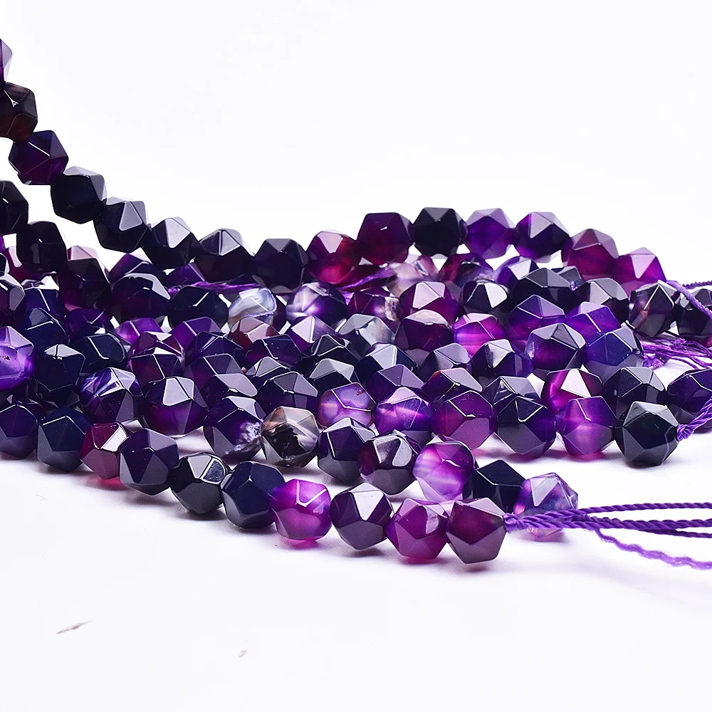 Asingeloo натуральные бусины из синего камня граненый Фиолетовый кварц оникс