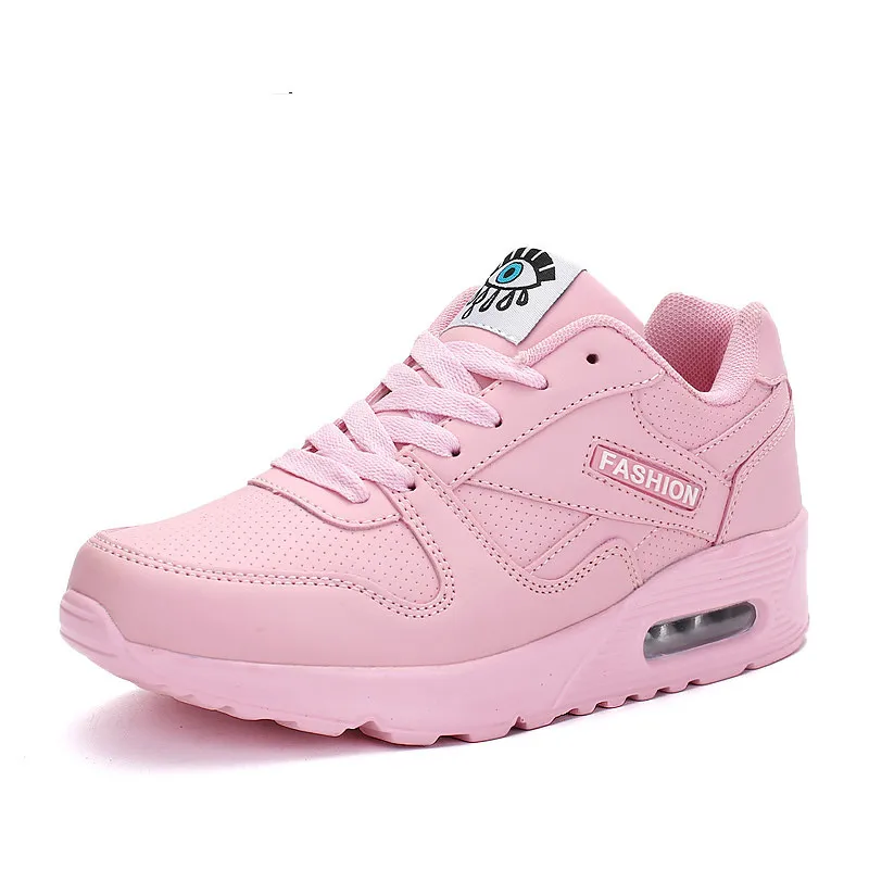 Женская обувь; коллекция года; женские кроссовки на шнуровке; tenis feminino; модная весенняя женская обувь из искусственной кожи; прогулочная обувь; женская обувь на плоской подошве - Цвет: Leather Pink