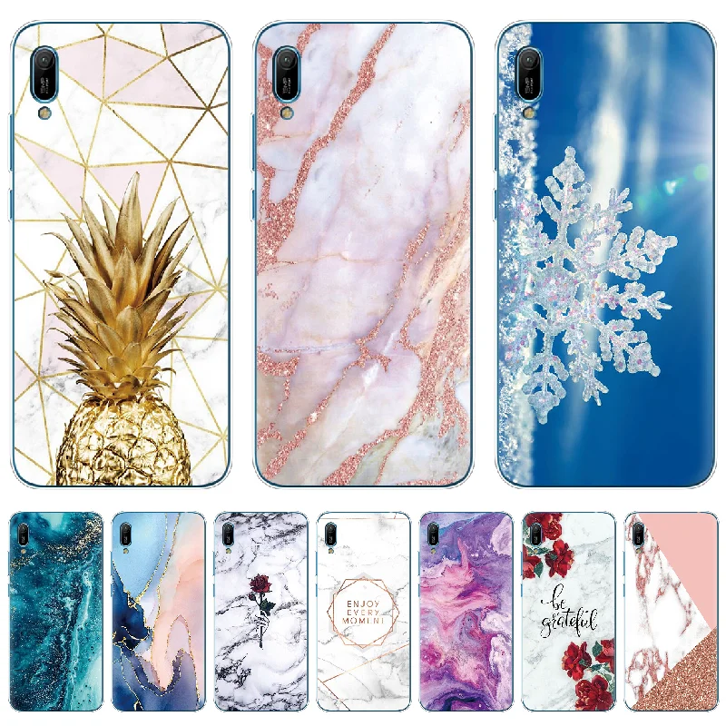Чехол для Huawei Y6 2019 силиконовый чехол из ТПУ мягкий телефона Pro искусственная кожа